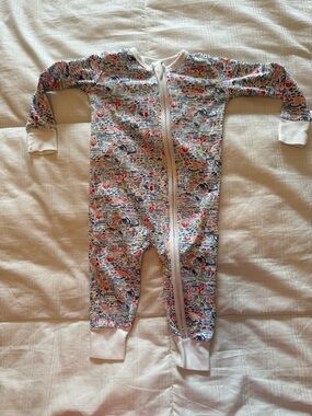 NEW! Joy Street 9-12 mo Zip-Front One-Piece Pajamas in Multicolor Print